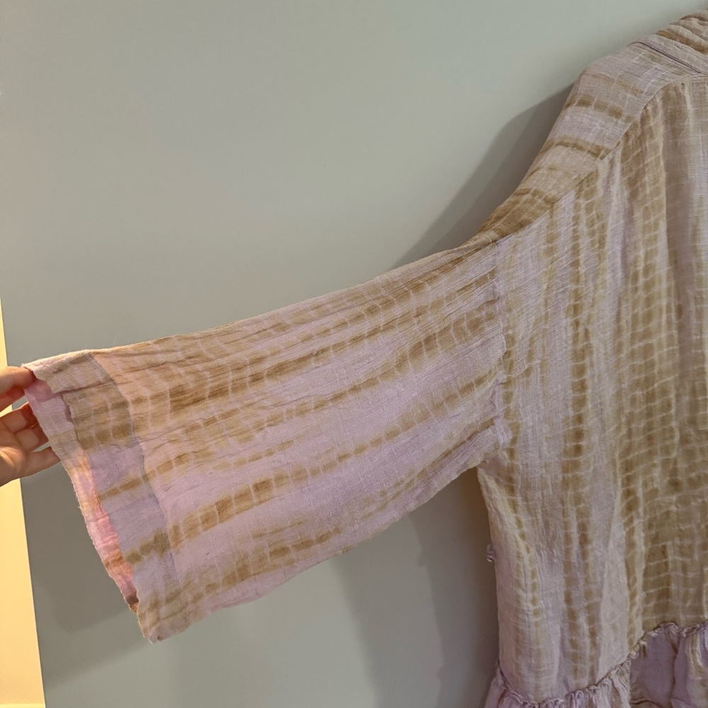 Free people Sasha lavender tie dye kimono Cardigan Bohemian Flowy - Picture 11 of 16